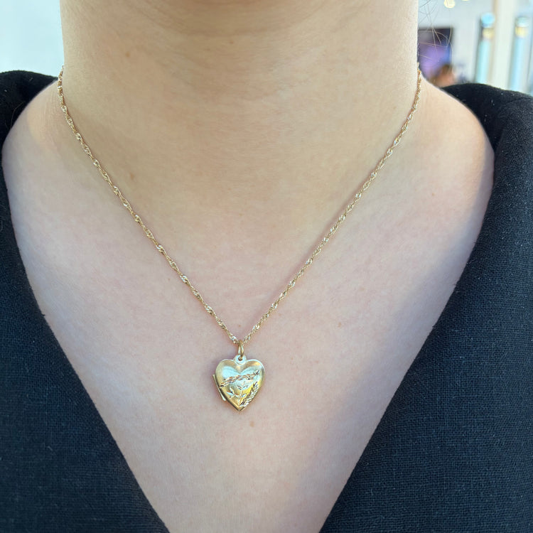 Diamond Cut Heart Locket