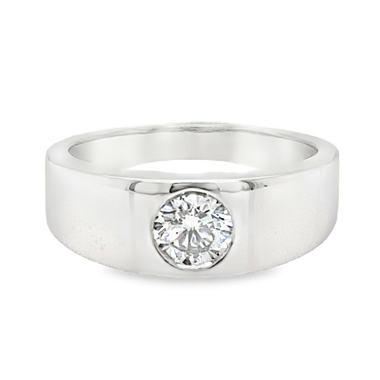 Tapered Diamond Bezel Ring