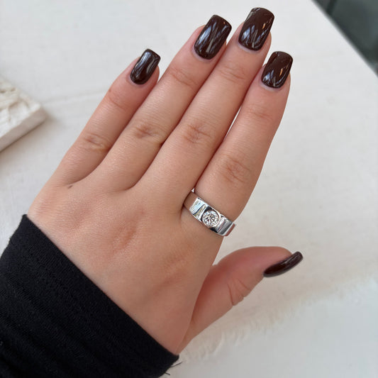Tapered Diamond Bezel Ring