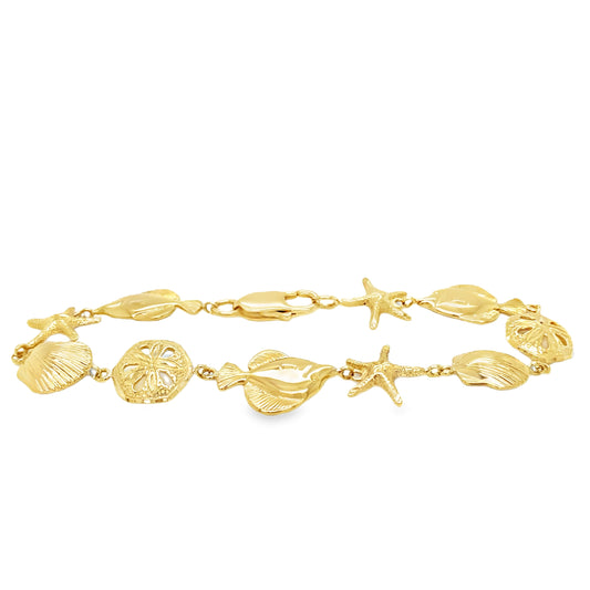 Gold Ocean Charm Bracelet
