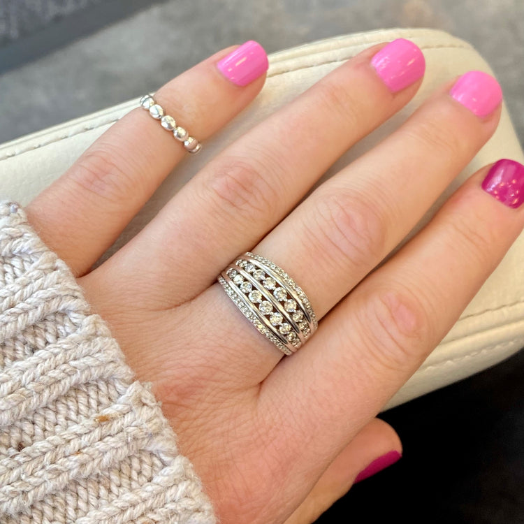 Wide Diamond Band