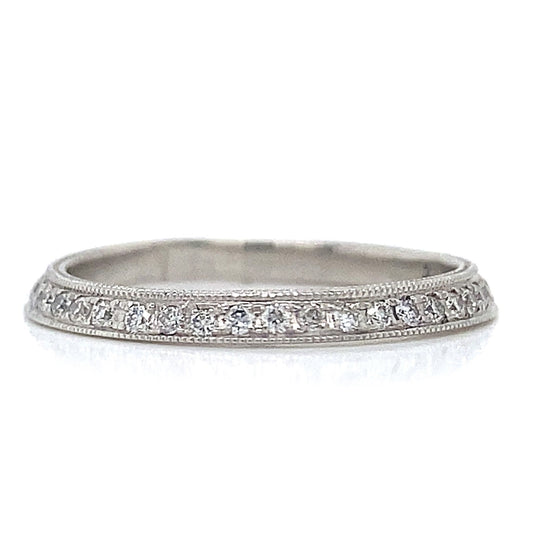 Flat Side Diamond Wedding Band