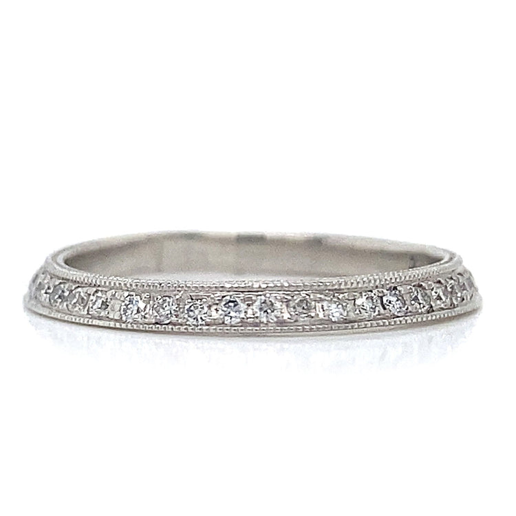 Flat Side Diamond Wedding Band