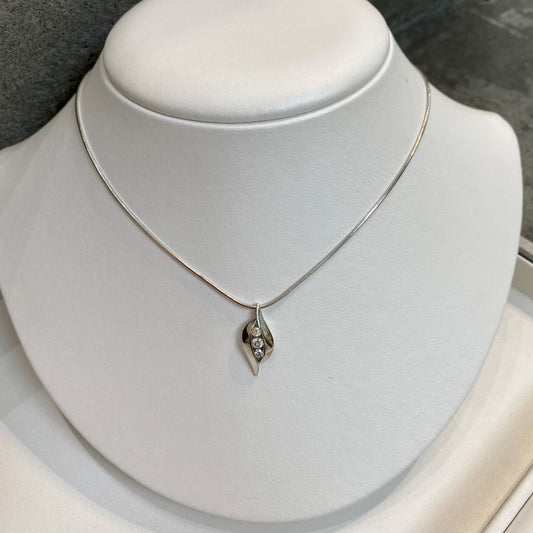 Three Stone Diamond Necklace