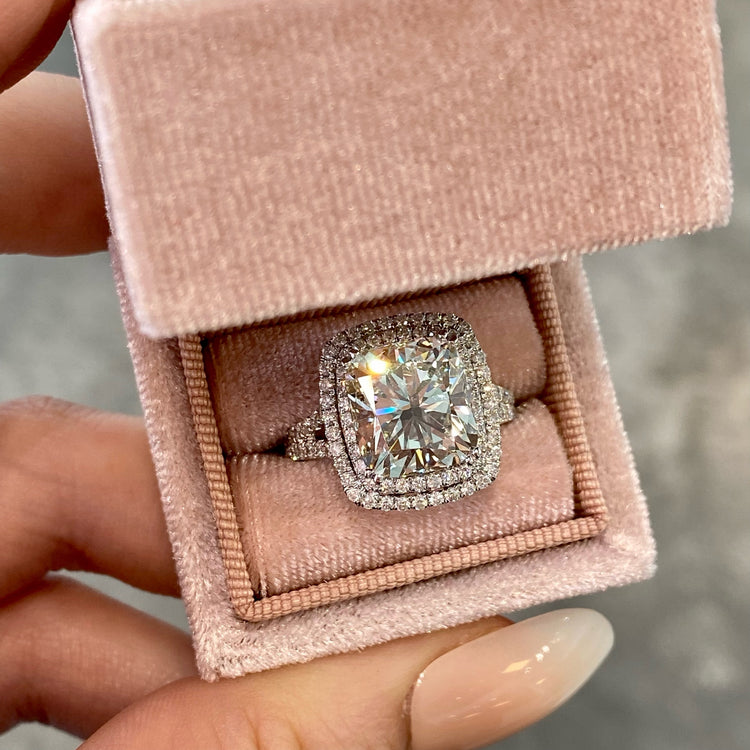 6.22TCW Double Halo Diamond Ring