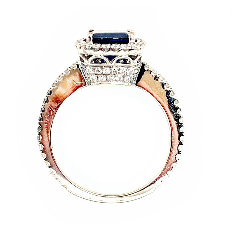 Halo Sapphire & Diamond Ring