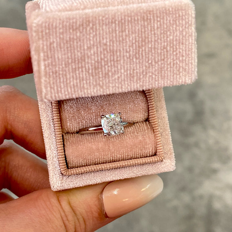 Cushion Solitaire Diamond Ring
