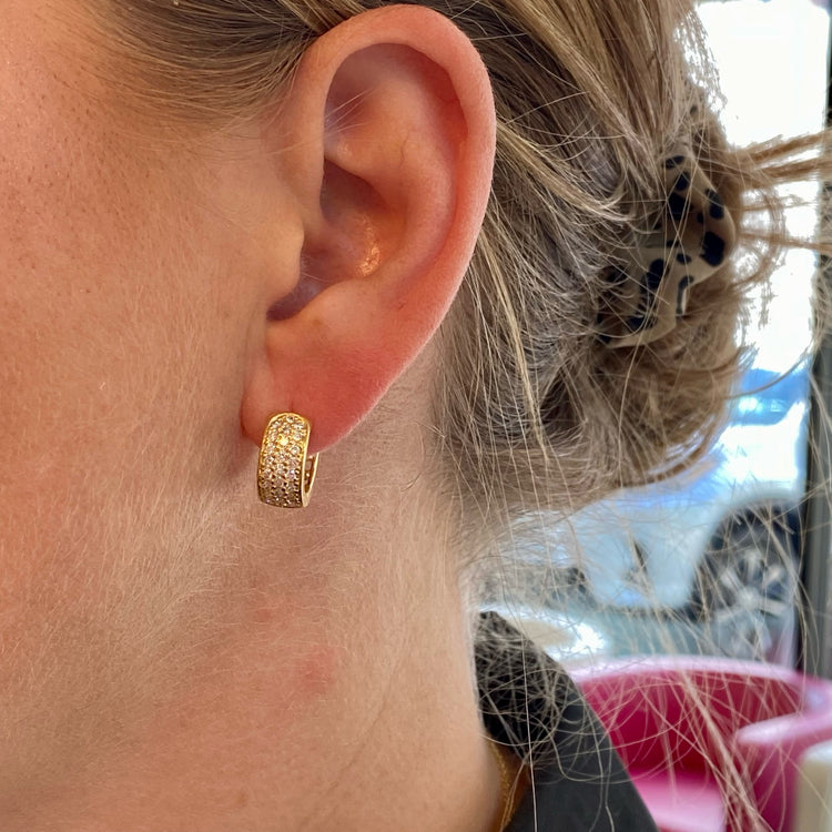 Diamond Huggie Earrings