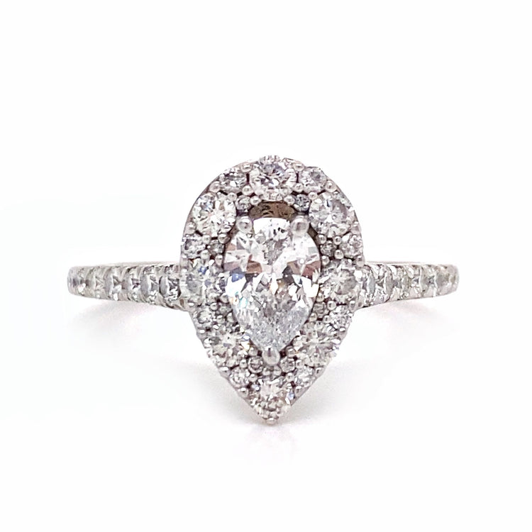 Pear Halo Ring