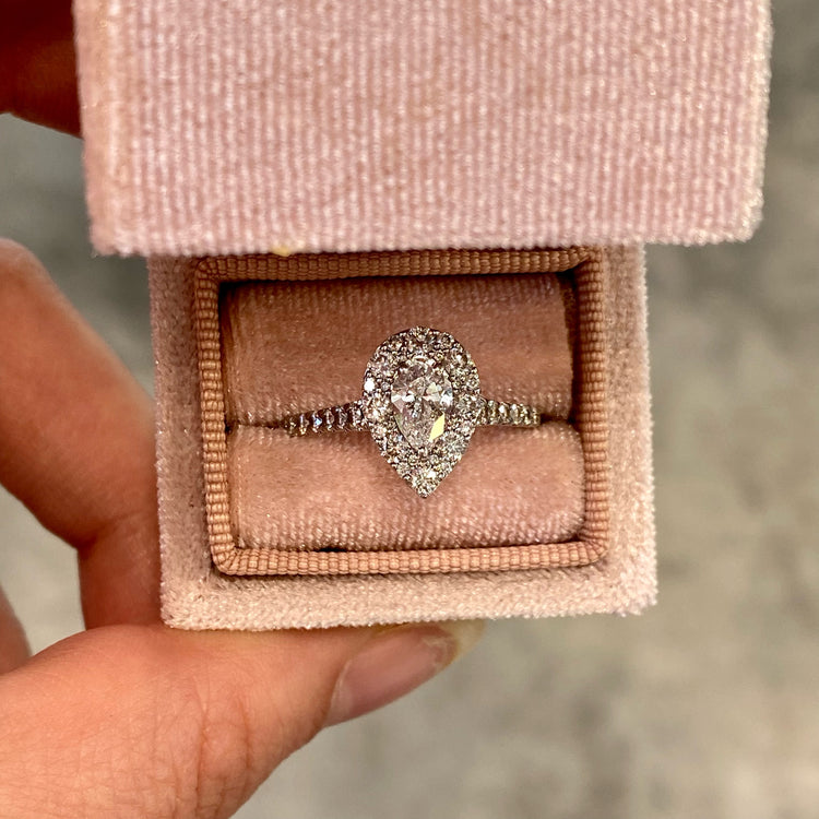 Pear Halo Ring