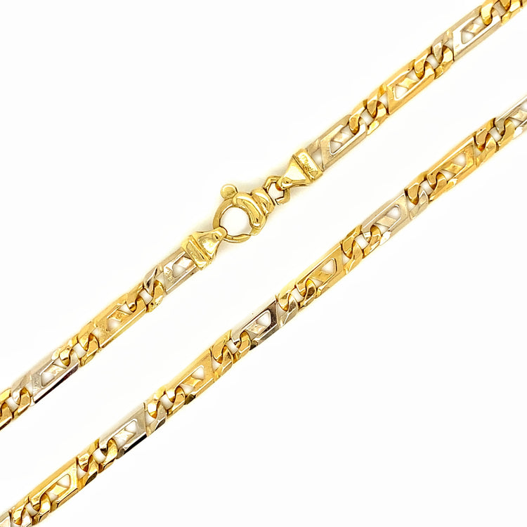 23 Inch Two Tone Fancy Link Chain