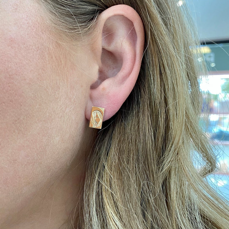 Carved Raven Earrings