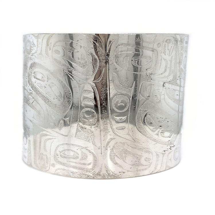 Wide Carved Cuff Bangle