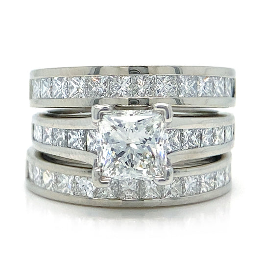 2.54TCW Wide Diamond Three Piece Set