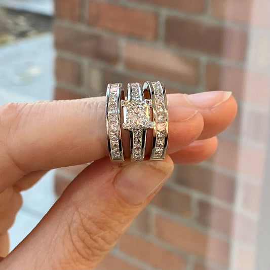 2.54TCW Wide Diamond Three Piece Set