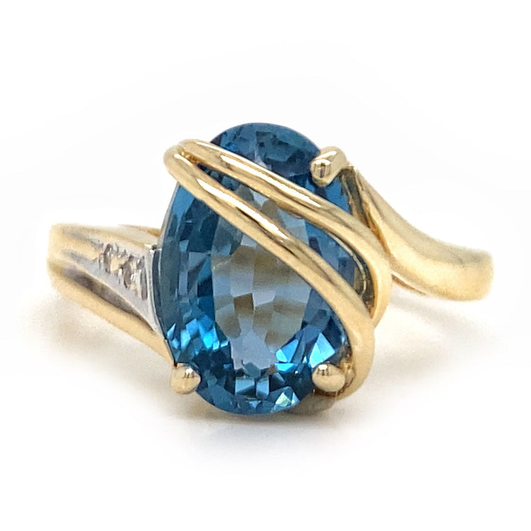 London Blue Topaz & Diamond Ring