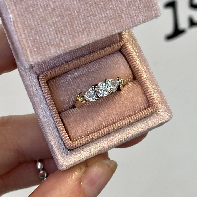 Round & Trillion Cut Diamond Ring