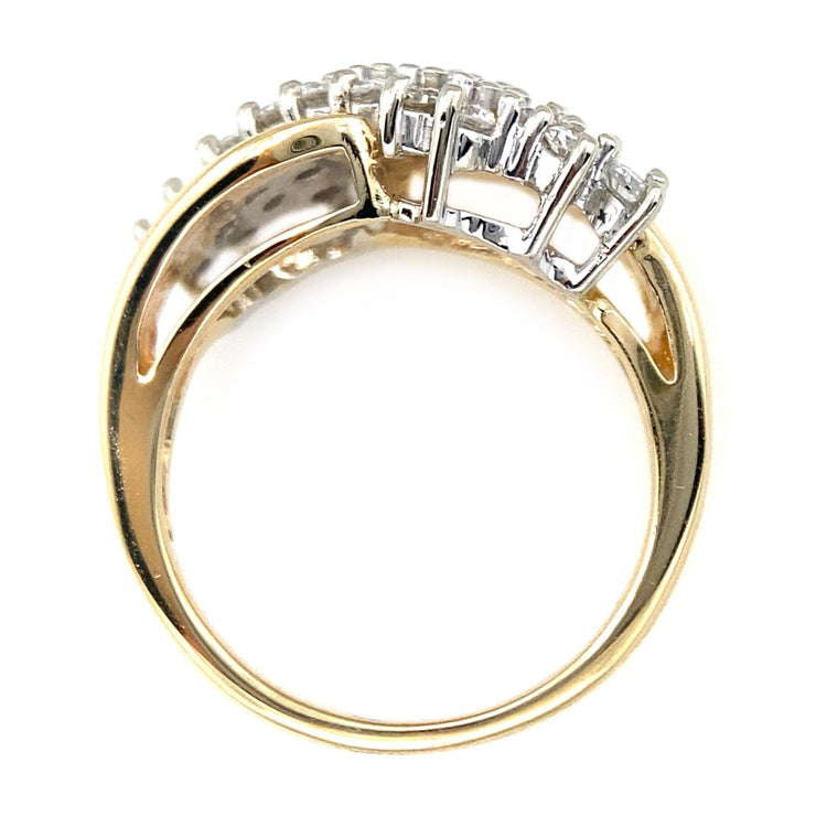 Diagonal Cluster Diamond Ring