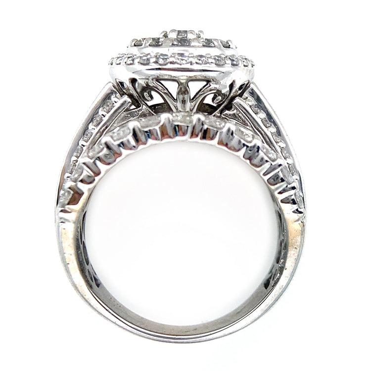 3.00TCW Wide Diamond Halo Ring