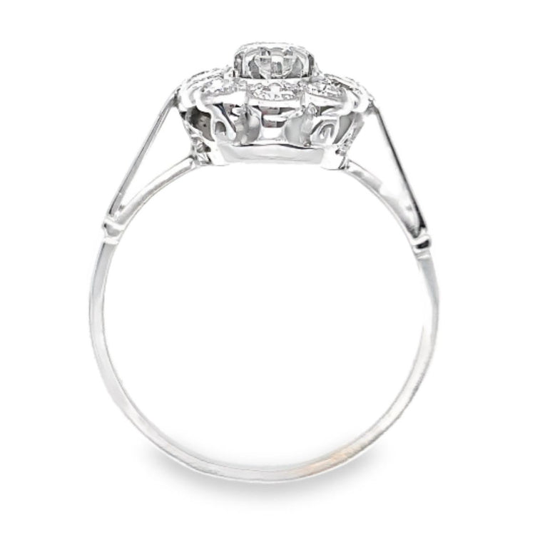 Vintage Style Elongated Diamond Ring