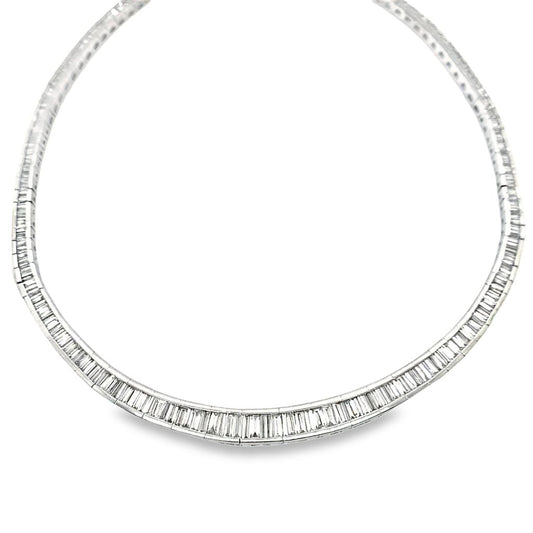 11.05TCW Baguette Diamond Eternity Necklace