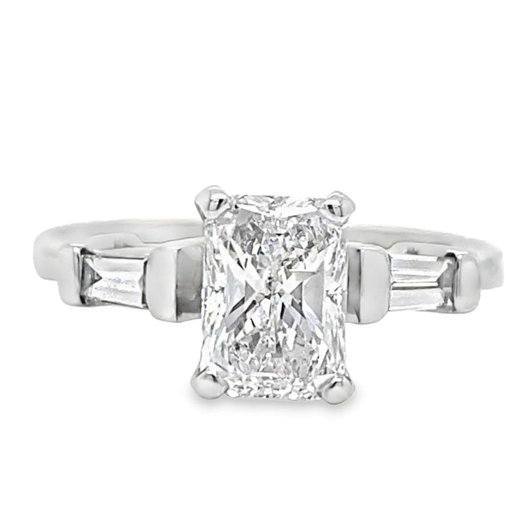 1.73TCW Radiant & Baguette Cut Diamond Ring