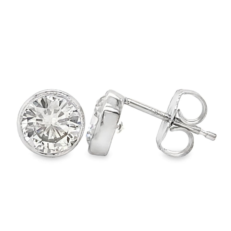 1.25TCW Bezel Stud Earrings