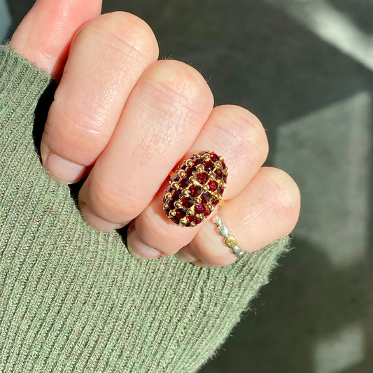 Garnet Oval Dome Ring