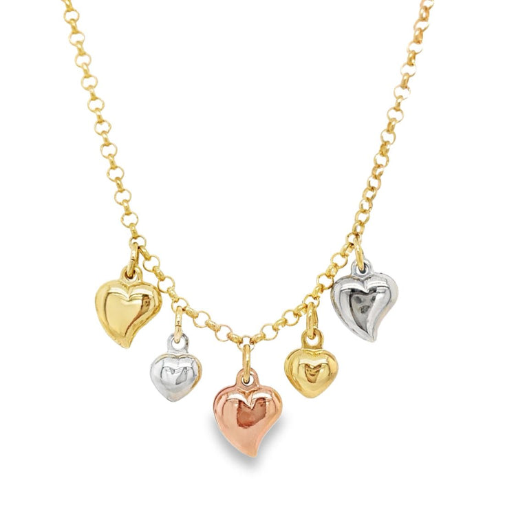 Tri Color Heart Necklace