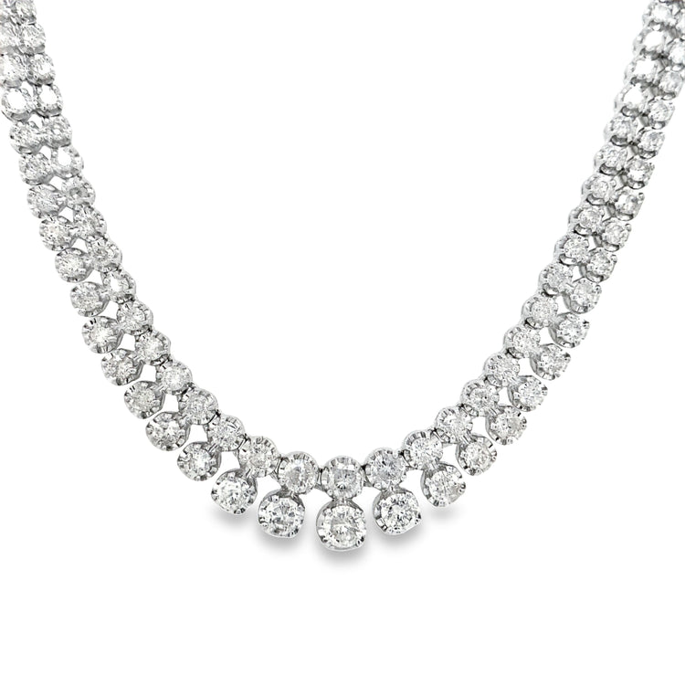Double Row Diamond Riviera Necklace