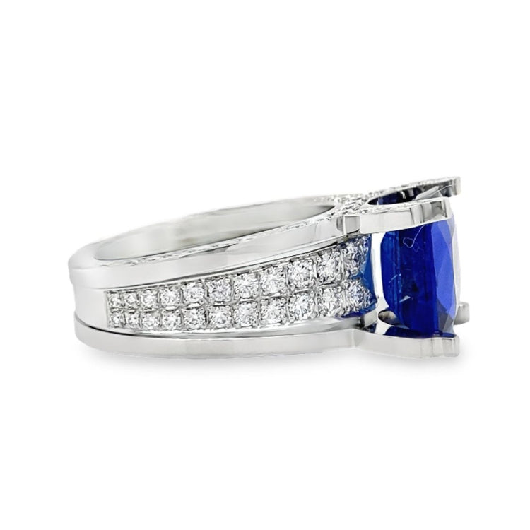 7.11CT Ceylon Sapphire & Diamond Ring