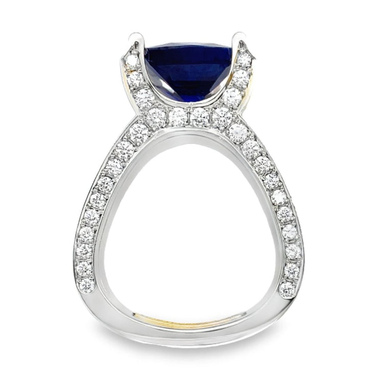 7.11CT Ceylon Sapphire & Diamond Ring