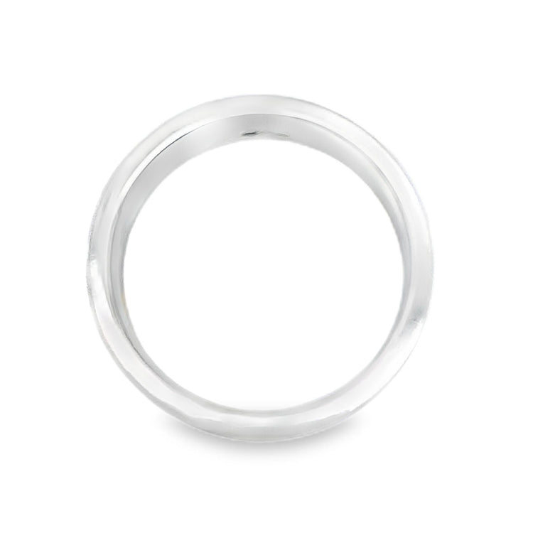 Brushed Two Tone Diamond Band with Black Accents