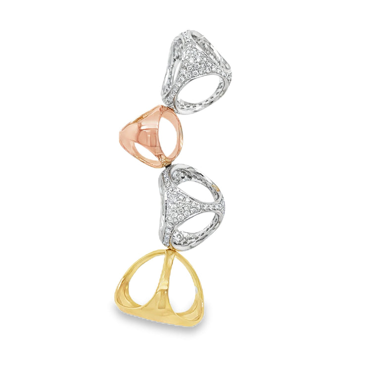 Tri Gold Free Form Diamond Pendant