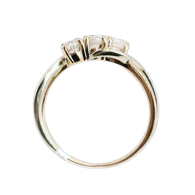Rose & White Gold Three Stone Twist Ring
