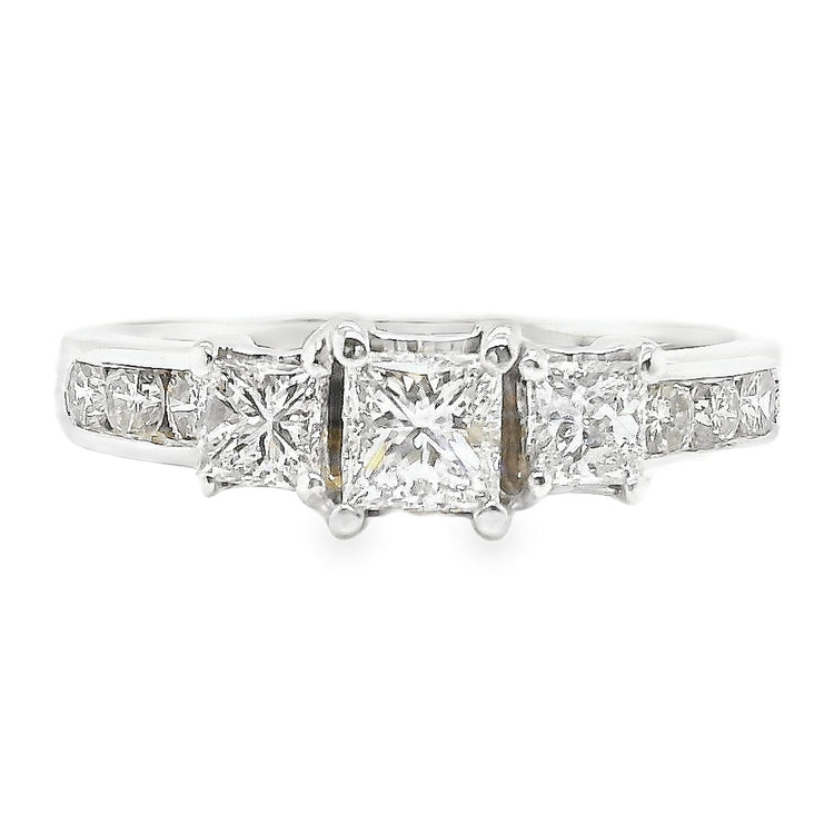 Princess Cut Diamond Three Stone Ring
