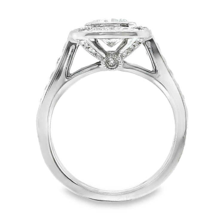 1.57TCW Bezel Cushion Diamond Ring