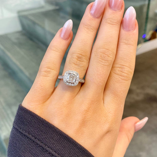 1.57TCW Bezel Cushion Diamond Ring