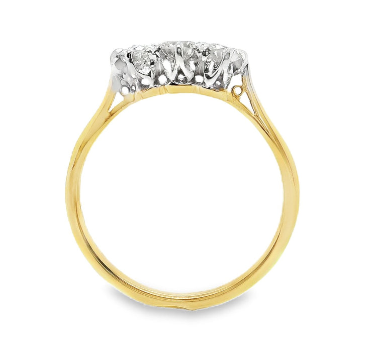 Gold & Platinum Three Stone Diamond Ring