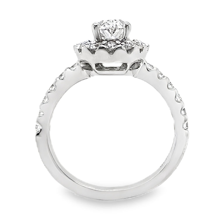 Oval Halo Diamond Wedding Set