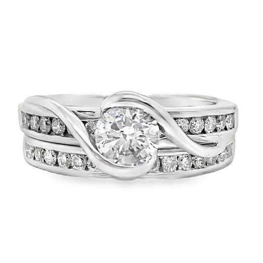 Half Bezel & Channel Diamond Wedding Set
