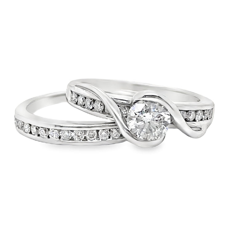 Half Bezel & Channel Diamond Wedding Set