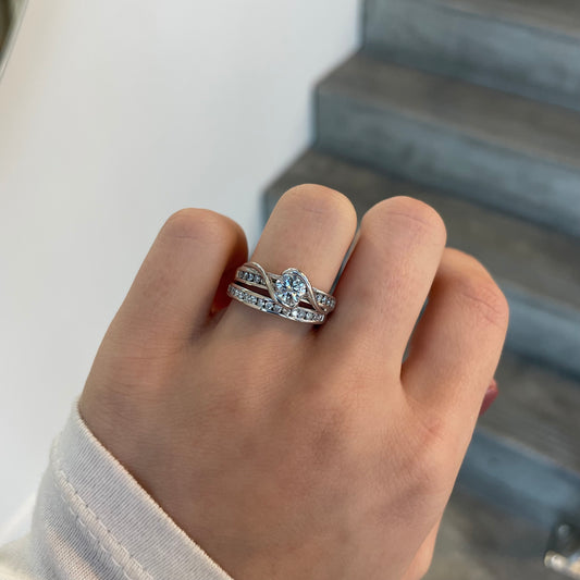 Half Bezel & Channel Diamond Wedding Set