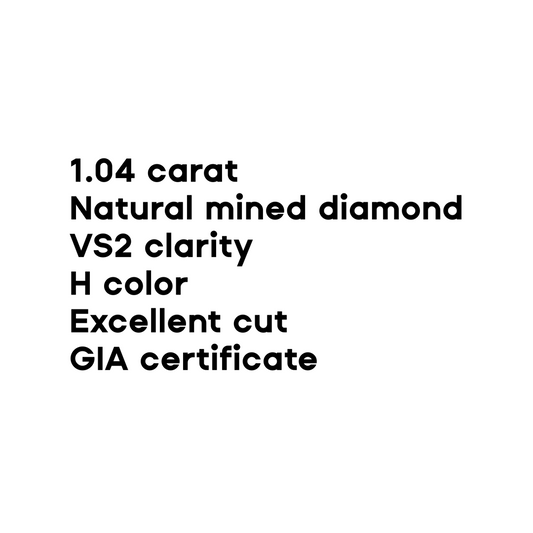 1.04CT Round Brilliant Cut Diamond