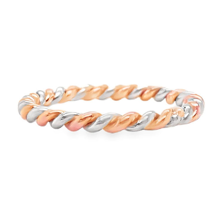 Platinum & Rose Gold Twisted Eternity Band