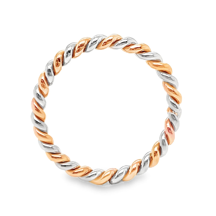 Platinum & Rose Gold Twisted Eternity Band