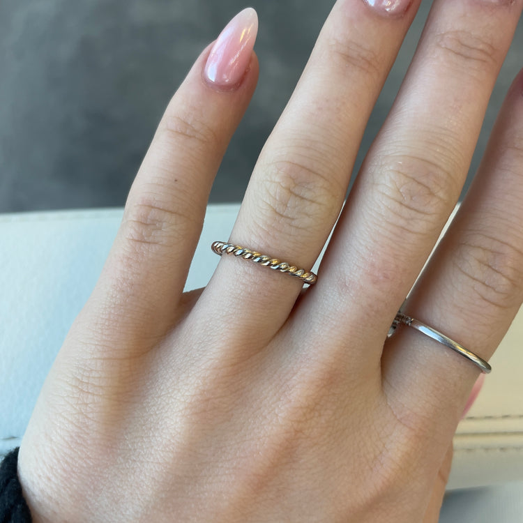 Platinum & Rose Gold Twisted Eternity Band