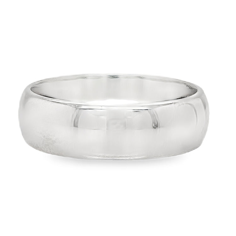 6mm High Polished Platinum Band