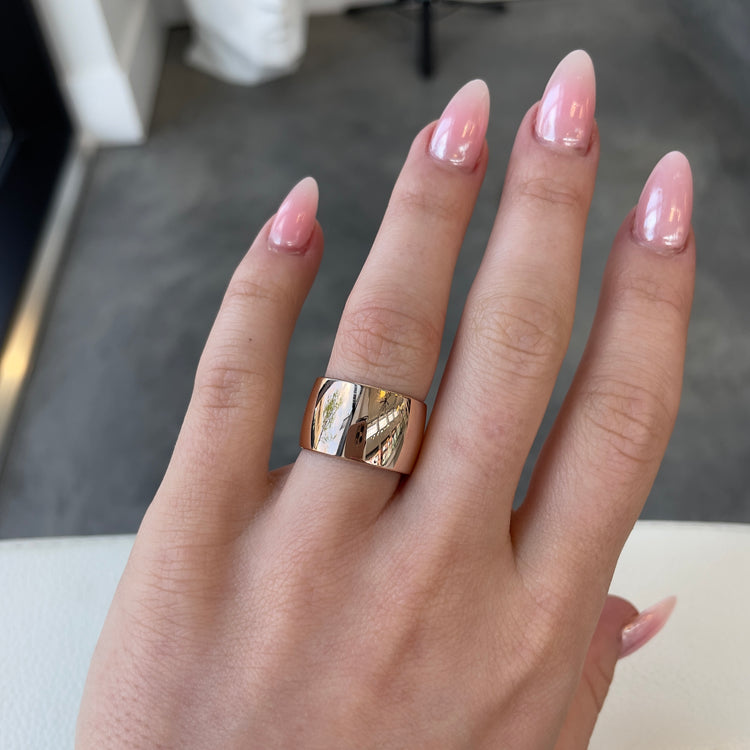 12mm Wide Comfort Fit Rose Band