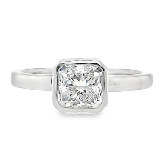 Radiant Bezel Canadian Diamond Ring by Noam Carver